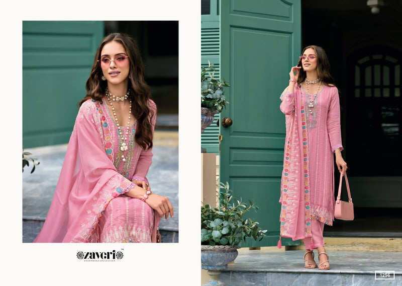 Zaveri Woman Beauty Rubaab Organza Embroidery Designer Suit Collection