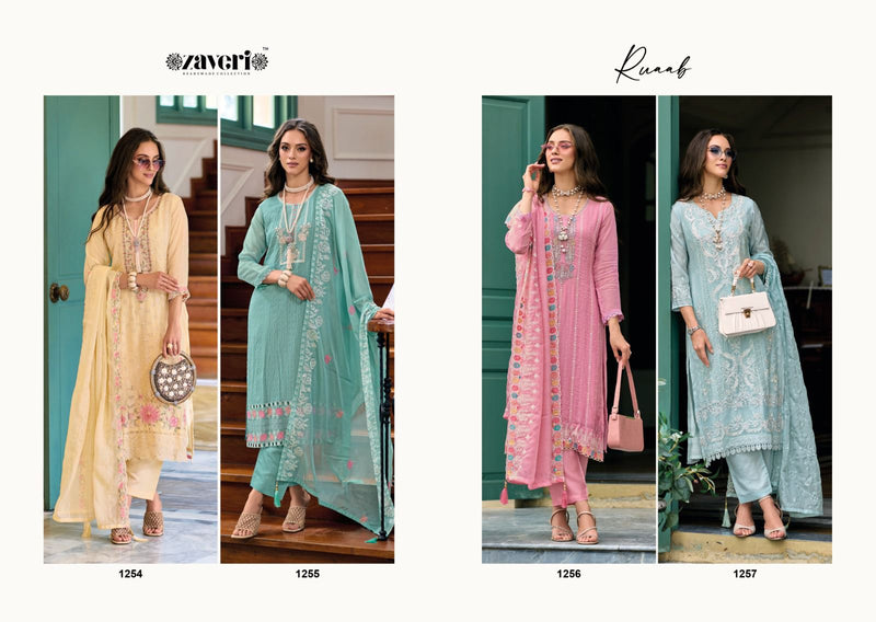 Zaveri Woman Beauty Rubaab Organza Embroidery Designer Suit Collection