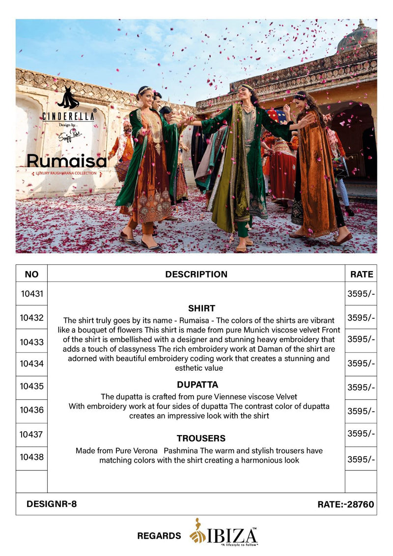 Cinderella Rumaisa Velvet Beautiful Designer Salwar Suit Collection