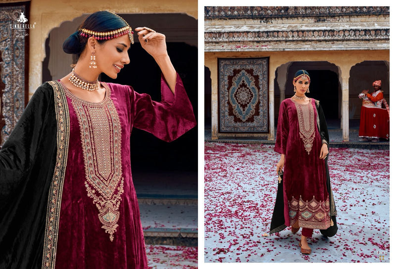 Cinderella Rumaisa Velvet Beautiful Designer Salwar Suit Collection