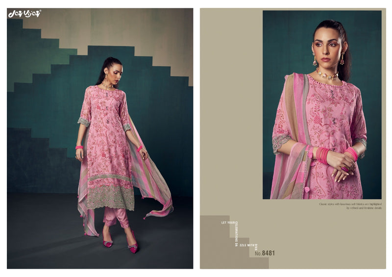 Jay Vijay Rumeha Orgenza Digital Print With Embroidery Suits