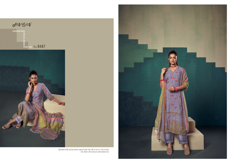 Jay Vijay Rumeha Orgenza Digital Print With Embroidery Suits