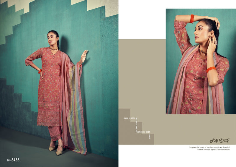 Jay Vijay Rumeha Orgenza Digital Print With Embroidery Suits