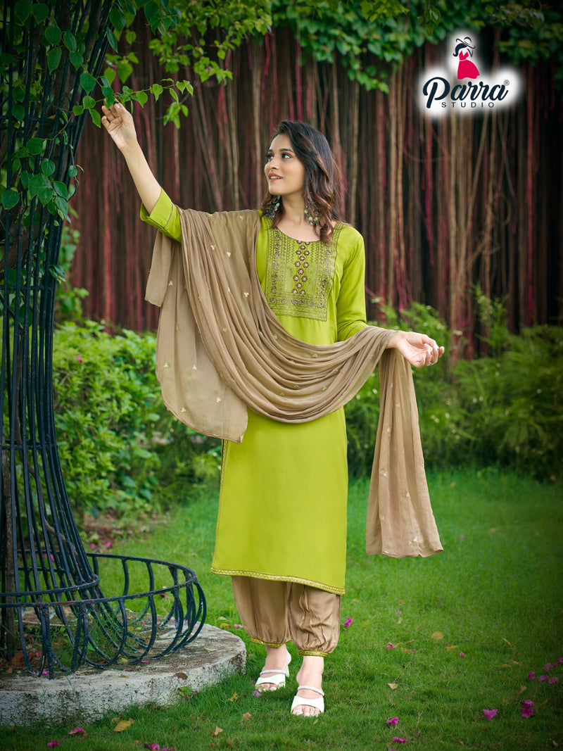 Parra Studio Rung Vol 1 Rayon With Sequence Embroidery Work Kurti Combo