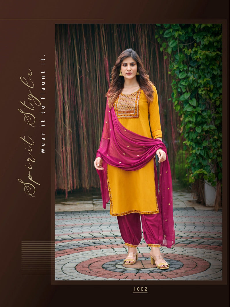 Parra Studio Rung Vol 1 Rayon With Sequence Embroidery Work Kurti Combo