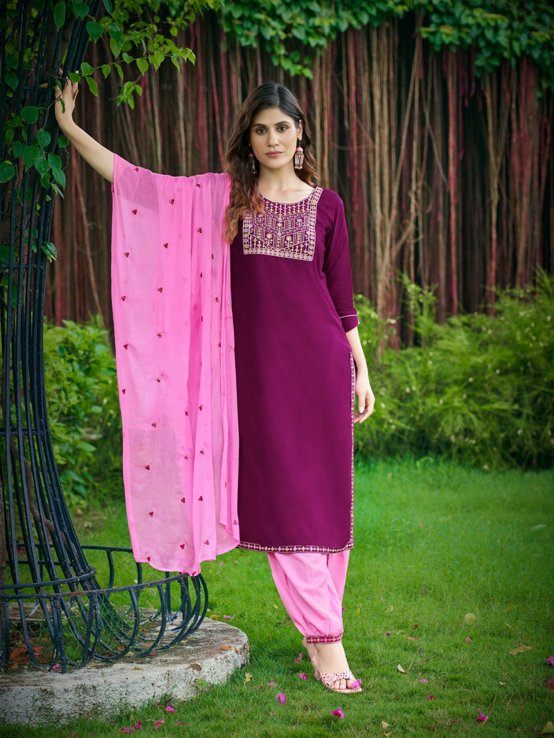 Parra Studio Rung Vol 1 Rayon With Sequence Embroidery Work Kurti Combo