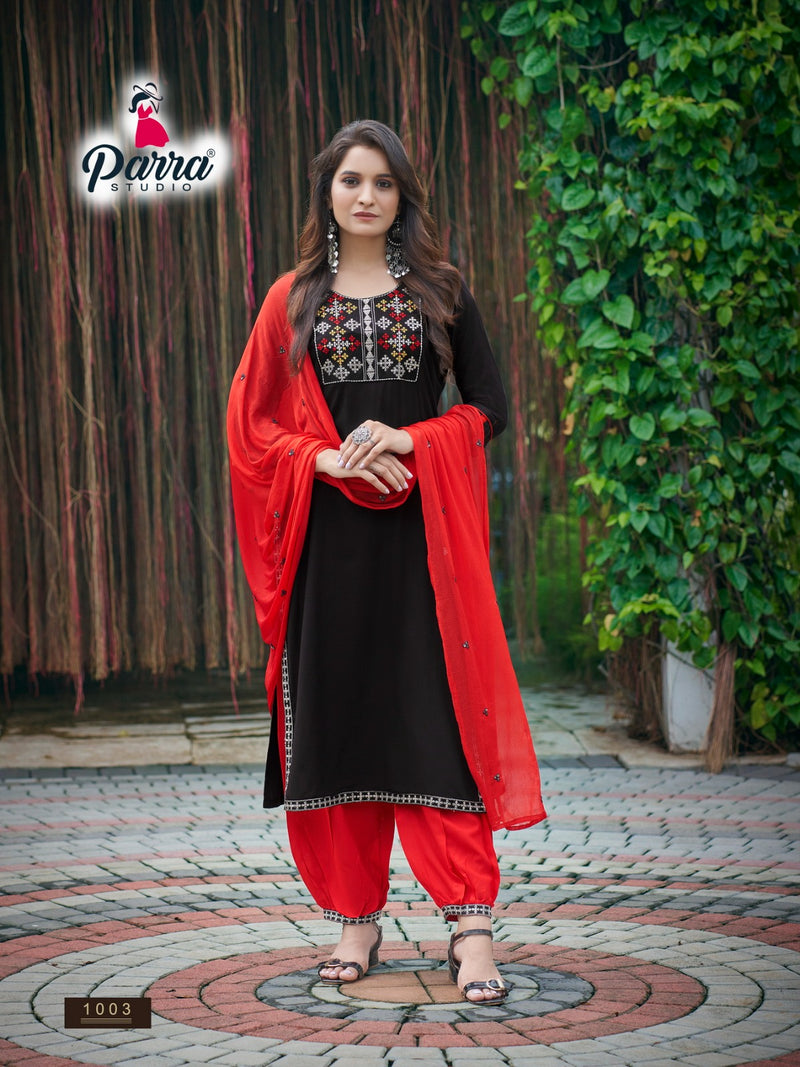 Parra Studio Rung Vol 1 Rayon With Sequence Embroidery Work Kurti Combo