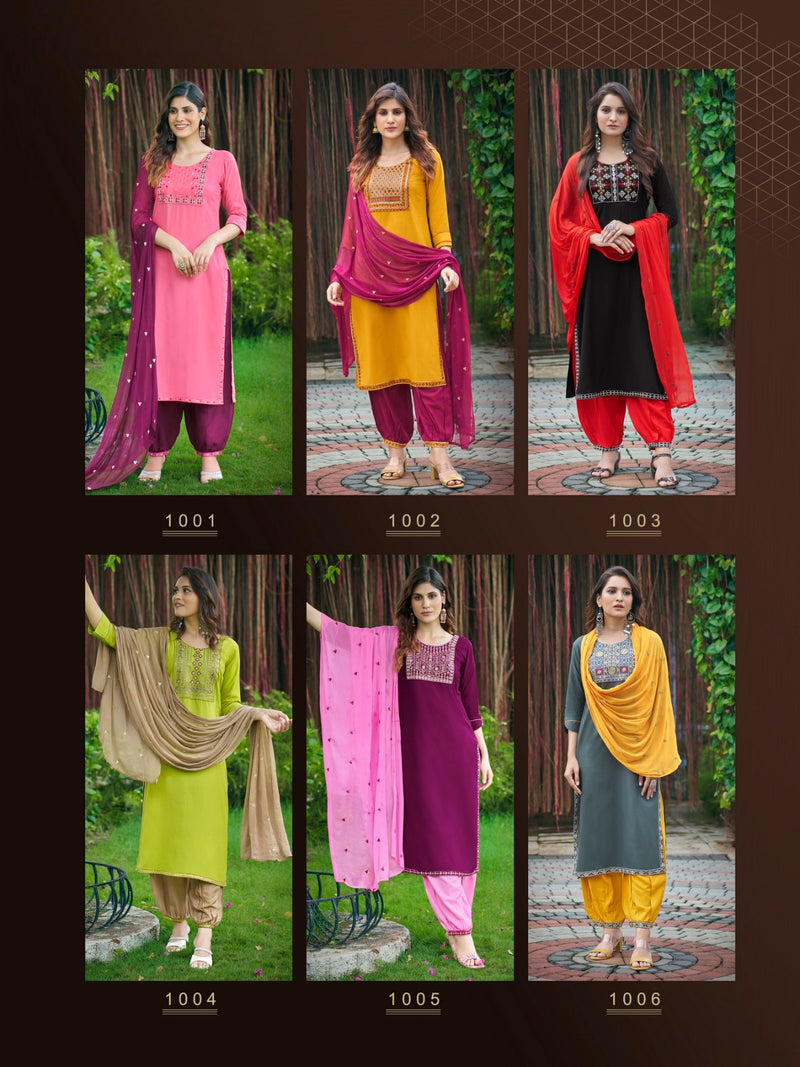 Parra Studio Rung Vol 1 Rayon With Sequence Embroidery Work Kurti Combo