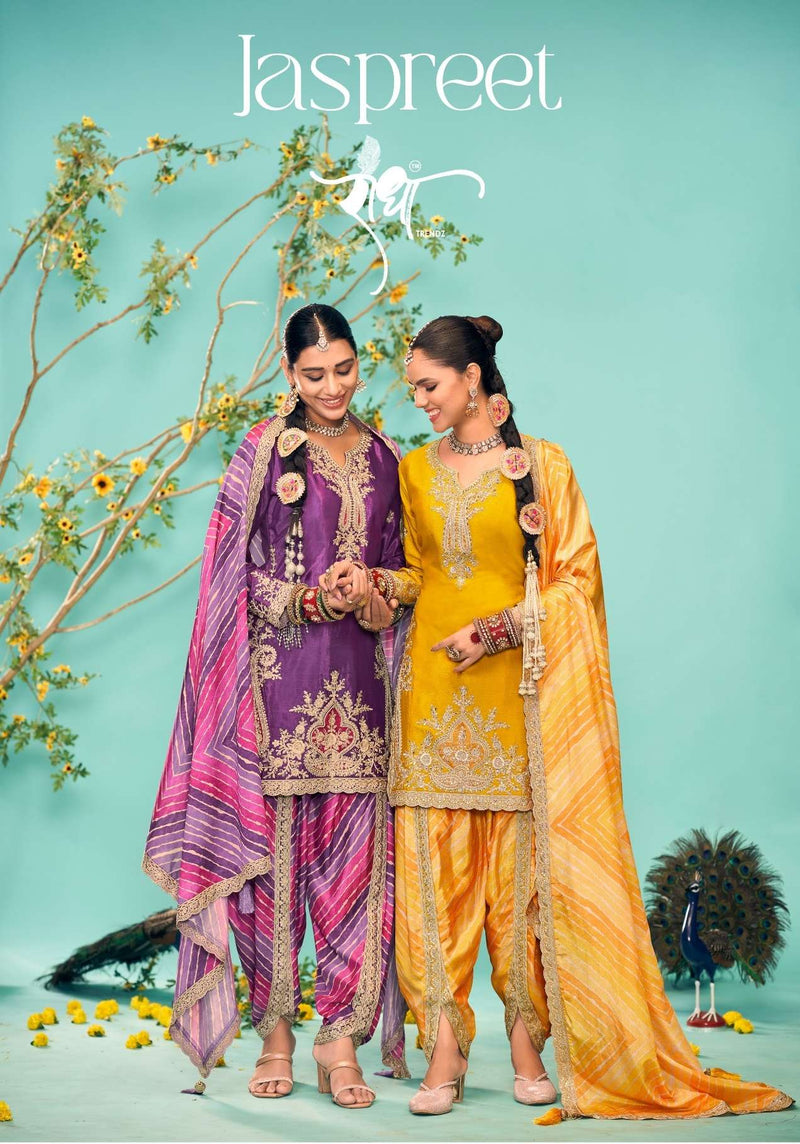 Radha Trendz Jaspreet Heavy Premium Chinon Embroidery Work Salwar Suit