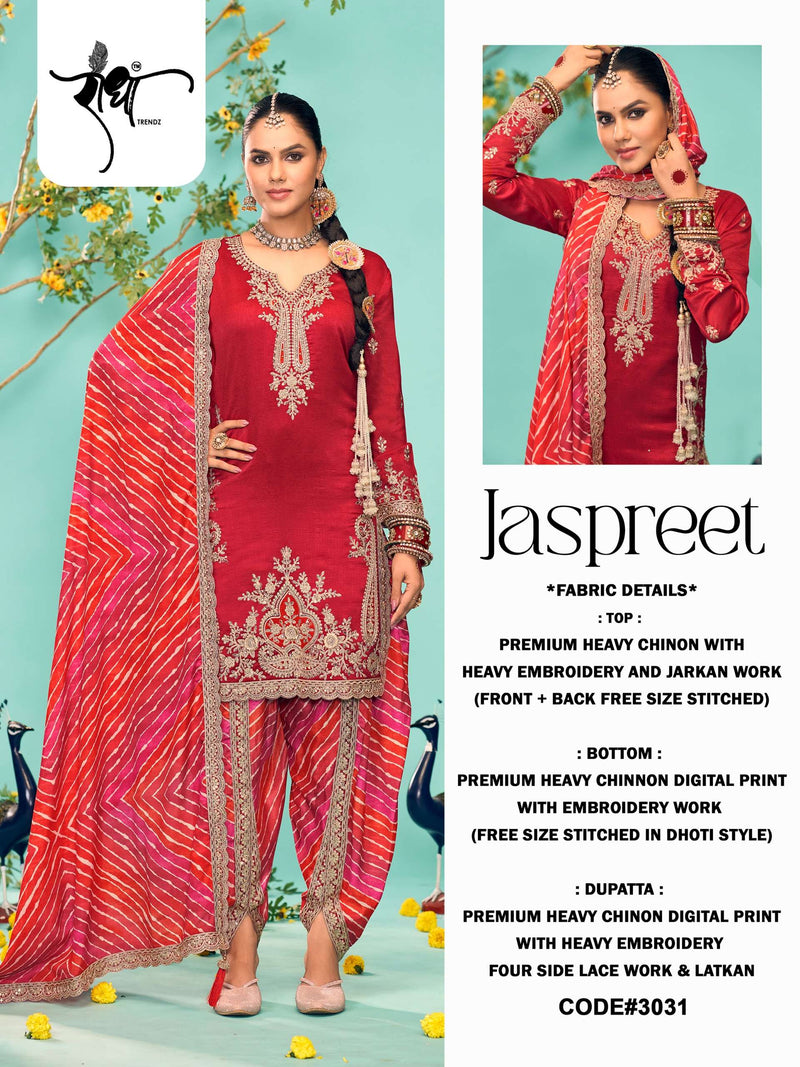 Radha Trendz Jaspreet Heavy Premium Chinon Embroidery Work Salwar Suit