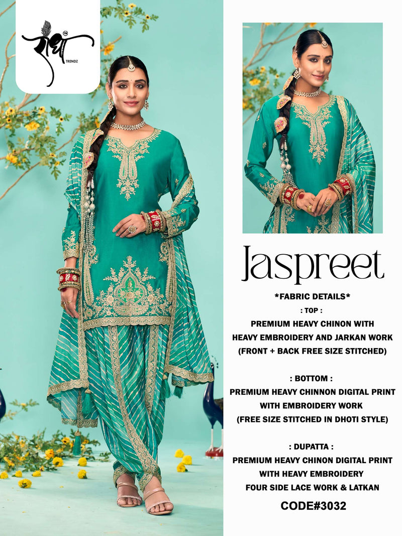 Radha Trendz Jaspreet Heavy Premium Chinon Embroidery Work Salwar Suit