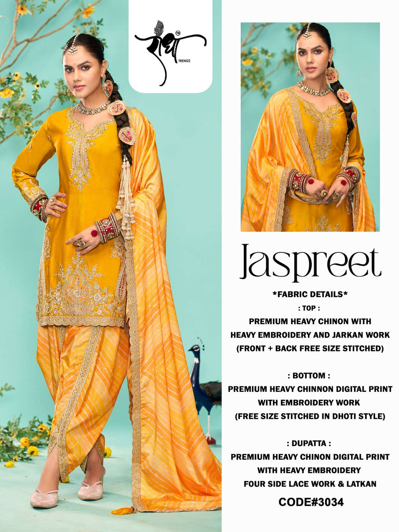 Radha Trendz Jaspreet Heavy Premium Chinon Embroidery Work Salwar Suit