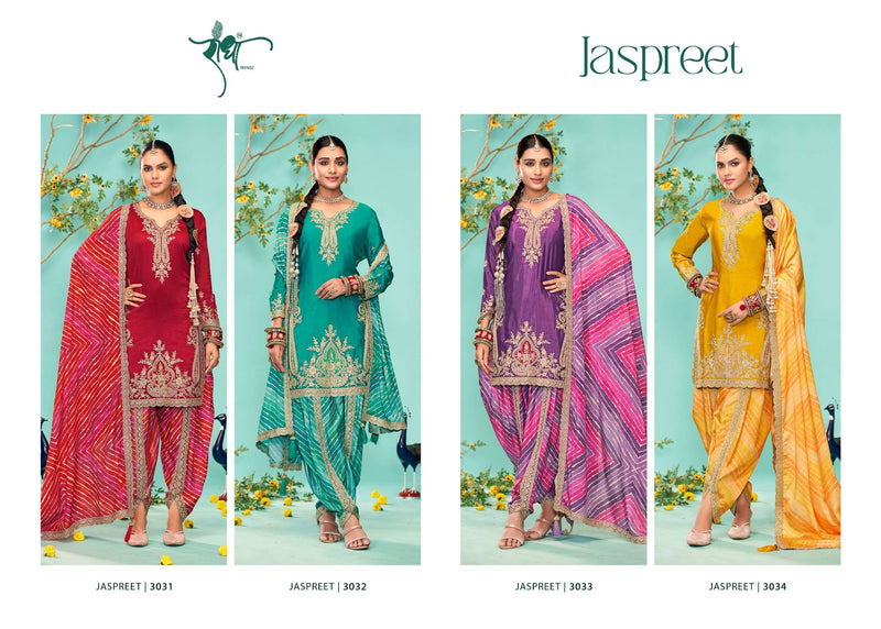 Radha Trendz Jaspreet Heavy Premium Chinon Embroidery Work Salwar Suit