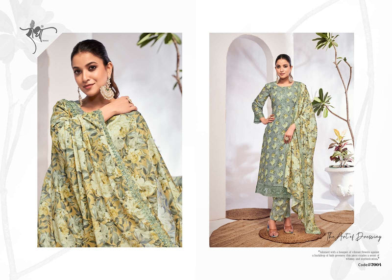 Radha Trendz Saffron Cotton Digital Print With Heavy Embroidery Work Salwar Kameez