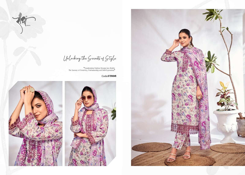 Radha Trendz Saffron Cotton Digital Print With Heavy Embroidery Work Salwar Kameez