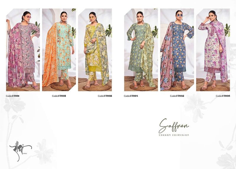 Radha Trendz Saffron Cotton Digital Print With Heavy Embroidery Work Salwar Kameez