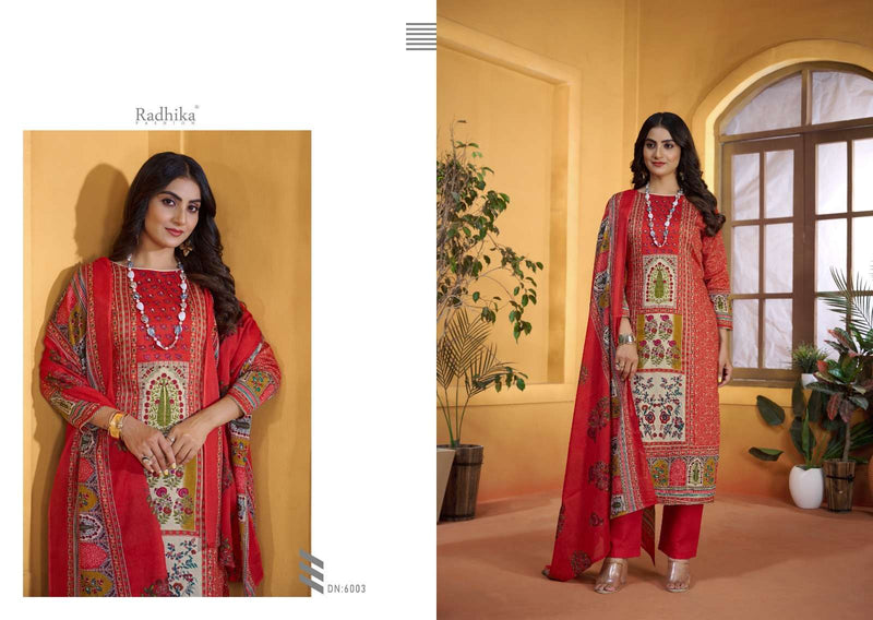 Radhika Fashion Bella Pure Jam Cotton Print Handwork Salwar Suit