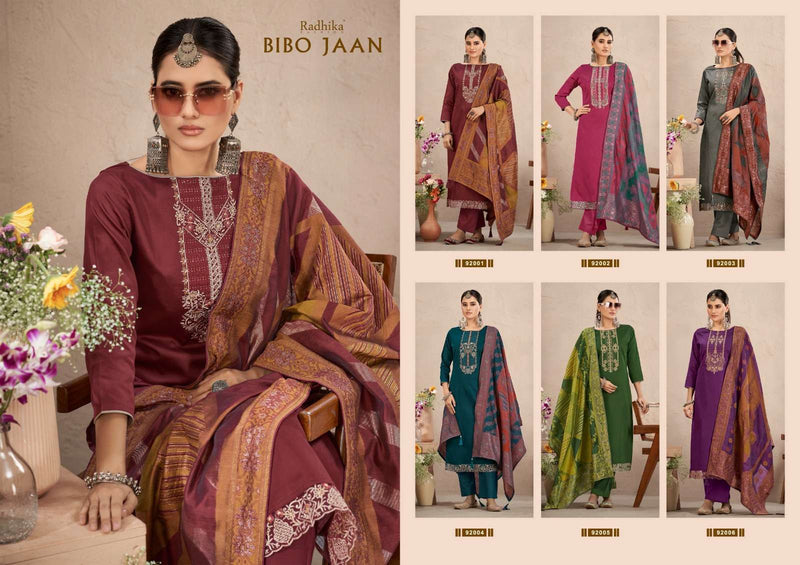 Radhika Fashion Bibo Jaan Jam Cotton Neck Daman & Embroidery Work Salwar Kameez