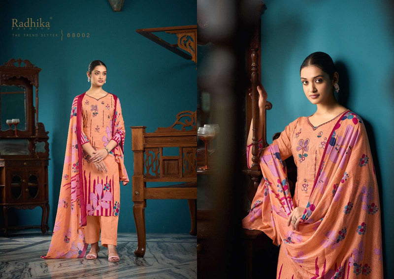 Radhika Fashion Azara Meera Cambric Cotton Designer Digital Print With Designer Fancy Embroidery Work Salwar Kameez