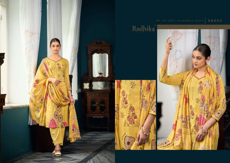 Radhika Fashion Azara Meera Cambric Cotton Designer Digital Print With Designer Fancy Embroidery Work Salwar Kameez