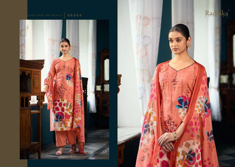 Radhika Fashion Azara Meera Cambric Cotton Designer Digital Print With Designer Fancy Embroidery Work Salwar Kameez