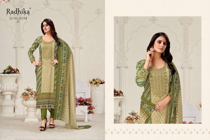 Radhika Fashion Mussaret Vol 25 Jam Cotton Designer Prints With Fancy Embroidery & Diamond Work Salwar Suit