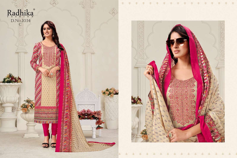 Radhika Fashion Mussaret Vol 25 Jam Cotton Designer Prints With Fancy Embroidery & Diamond Work Salwar Suit