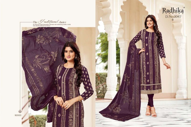 Radhika Fashion Rocket Jam Cotton Designer Print With Carosia Work Salwar Kameez