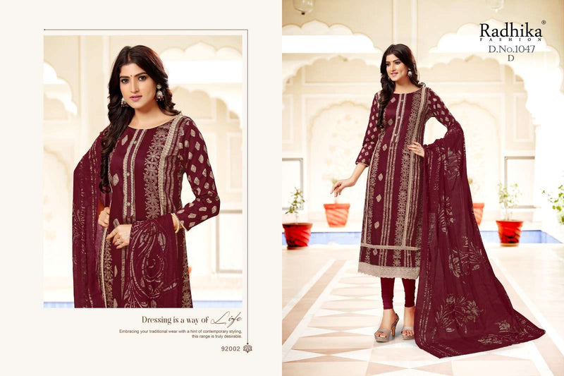 Radhika Fashion Rocket Jam Cotton Designer Print With Carosia Work Salwar Kameez
