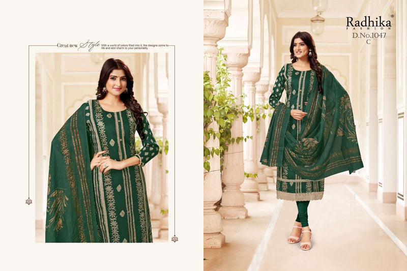 Radhika Fashion Rocket Jam Cotton Designer Print With Carosia Work Salwar Kameez