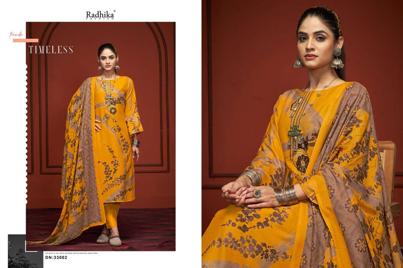 Radhika Fashion Swara Viscose Cotton Designer Printed Embroidery Work Salwar Suit