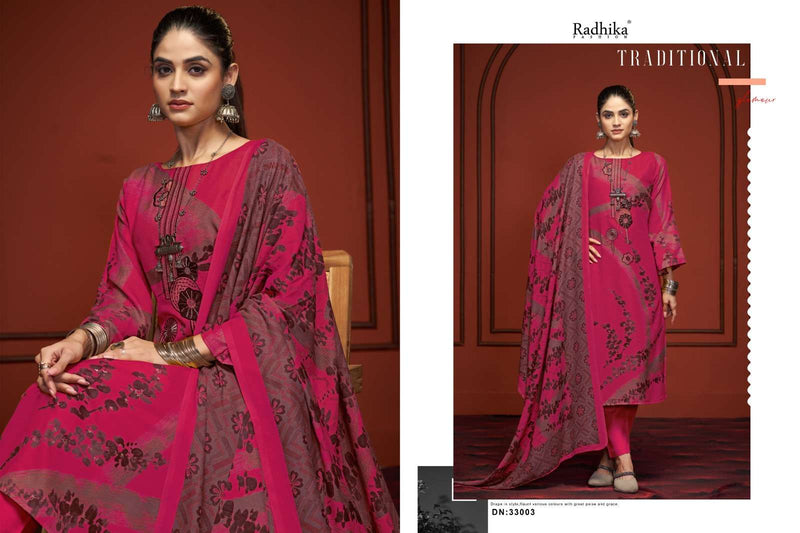 Radhika Fashion Swara Viscose Cotton Designer Printed Embroidery Work Salwar Suit