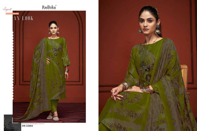 Radhika Fashion Swara Viscose Cotton Designer Printed Embroidery Work Salwar Suit