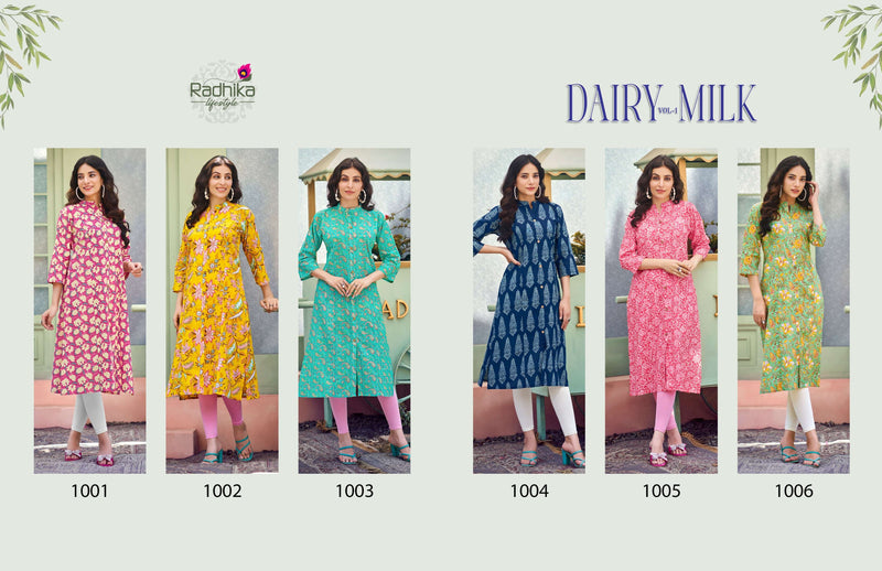 Radhika Lifestyle Dairy Milk Vol 1 Cotton Printed Combo Set Of Kurti