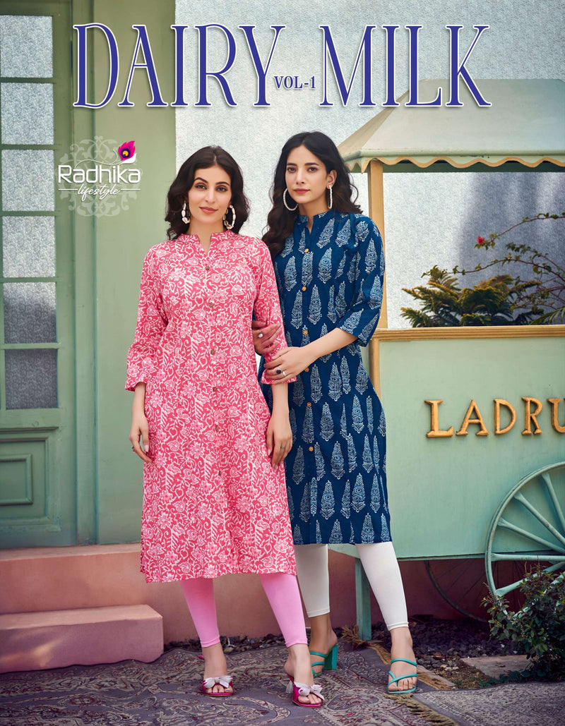 Radhika Lifestyle Dairy Milk Vol 1 Cotton Printed Combo Set Of Kurti