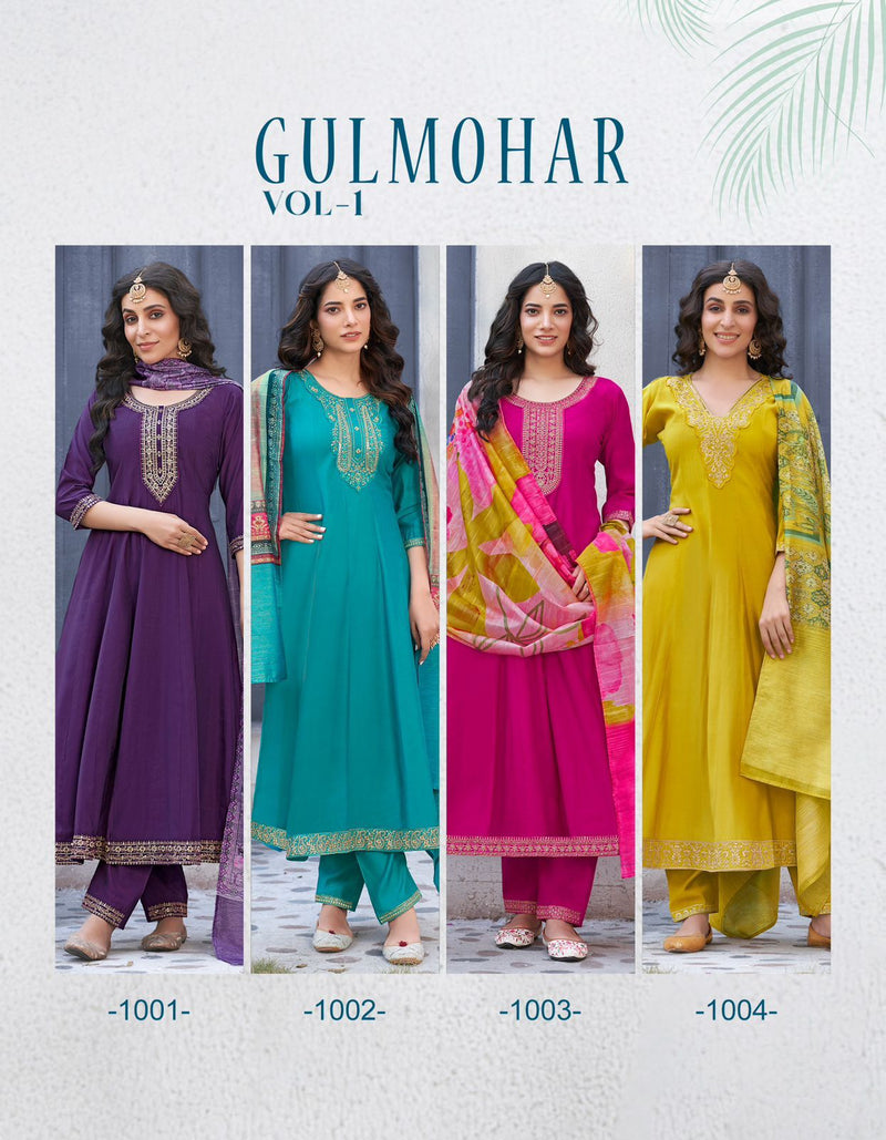 Radhika Lifestyle Gulmohar Vol 1 Heavy Roman Silk Embroidered Work Kurti