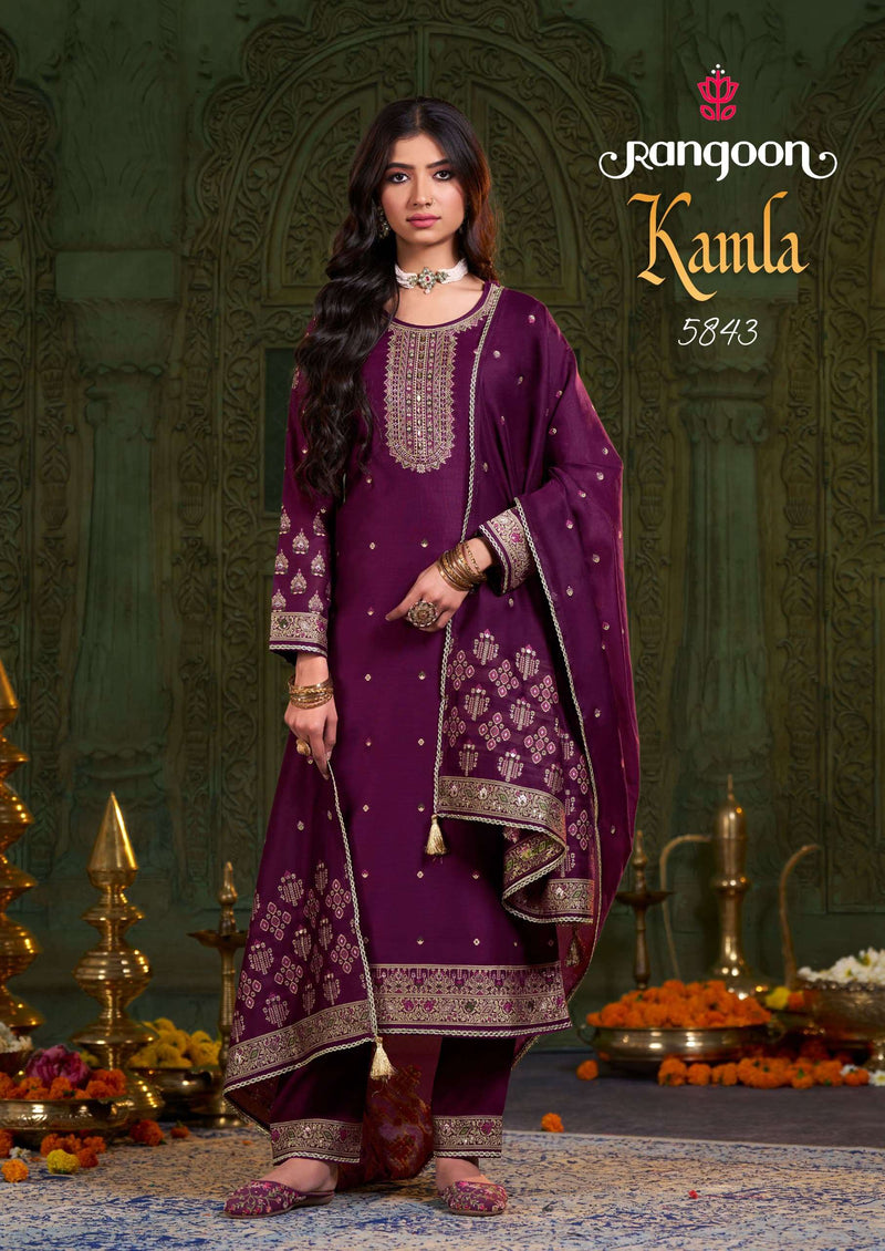 Ragoon Kamla Jacquard Khatli Work Fancy Embroiderded Kurti Collection