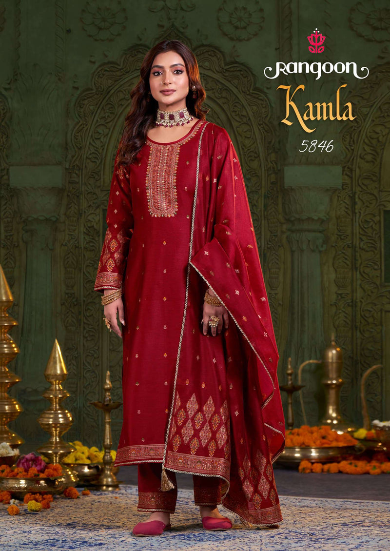 Ragoon Kamla Jacquard Khatli Work Fancy Embroiderded Kurti Collection