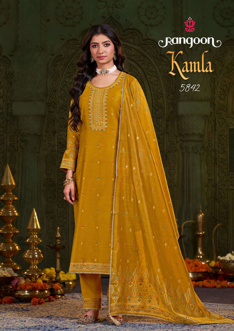 Ragoon Kamla Jacquard Khatli Work Fancy Embroiderded Kurti Collection
