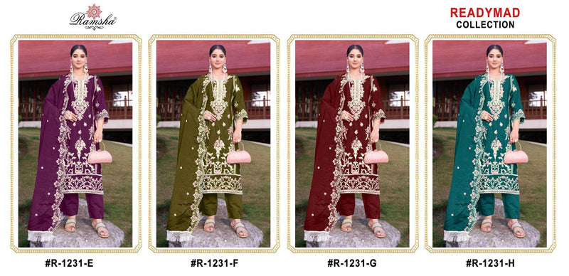 Ramsha Suits R 1231 Barbari Embroidered Work Pakistani Pret Kurti