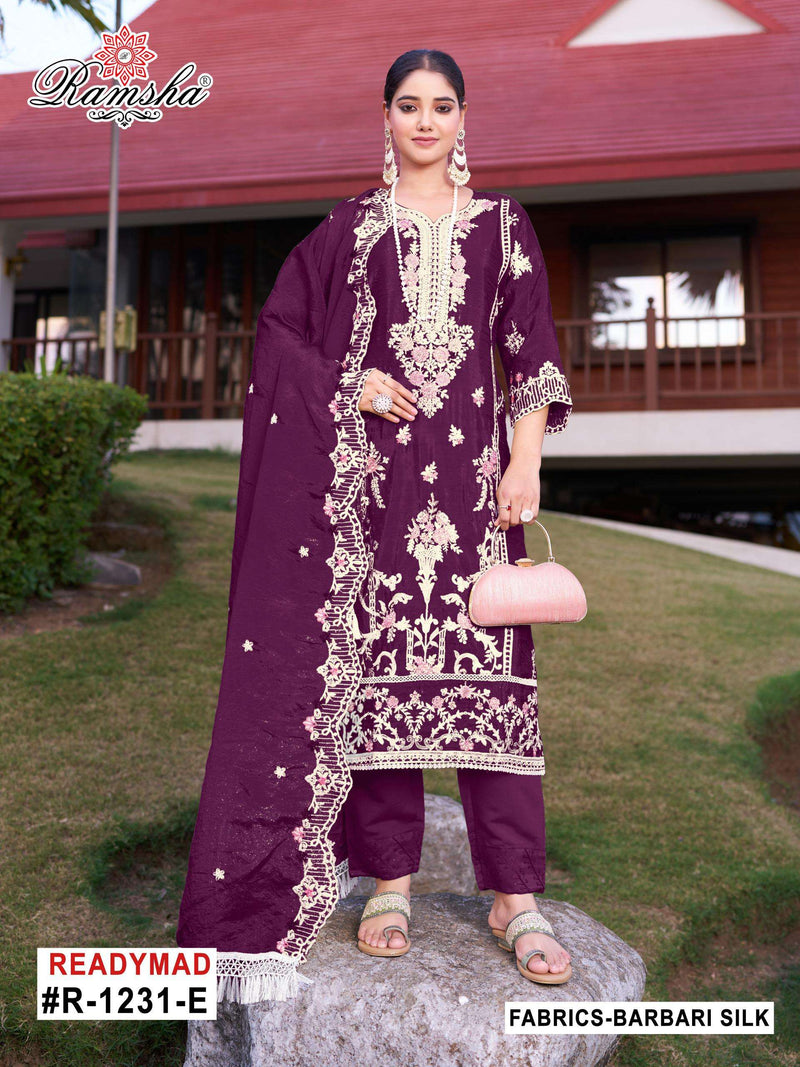 Ramsha Suits R 1231 Barbari Embroidered Work Pakistani Pret Kurti