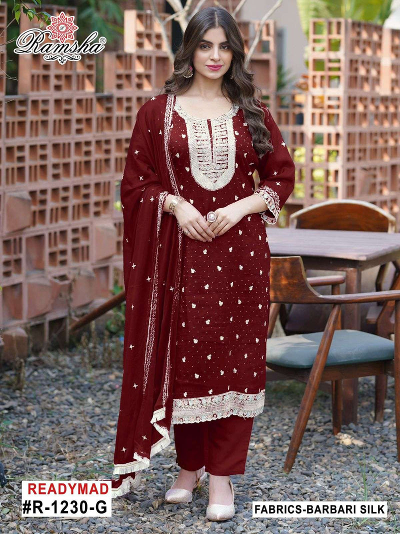 Ramsha Suits R 1230 Barbari Embroidered Work Pakistani Pret Kurti