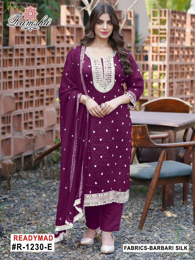 Ramsha Suits R 1230 Barbari Embroidered Work Pakistani Pret Kurti