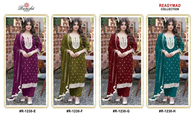 Ramsha Suits R 1230 Barbari Embroidered Work Pakistani Pret Kurti