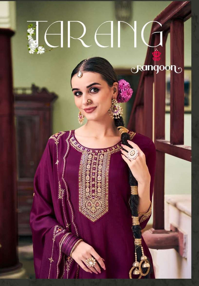 Rangoon Tarang Chinon Silk Fancy Handwork Anarkali Kurti