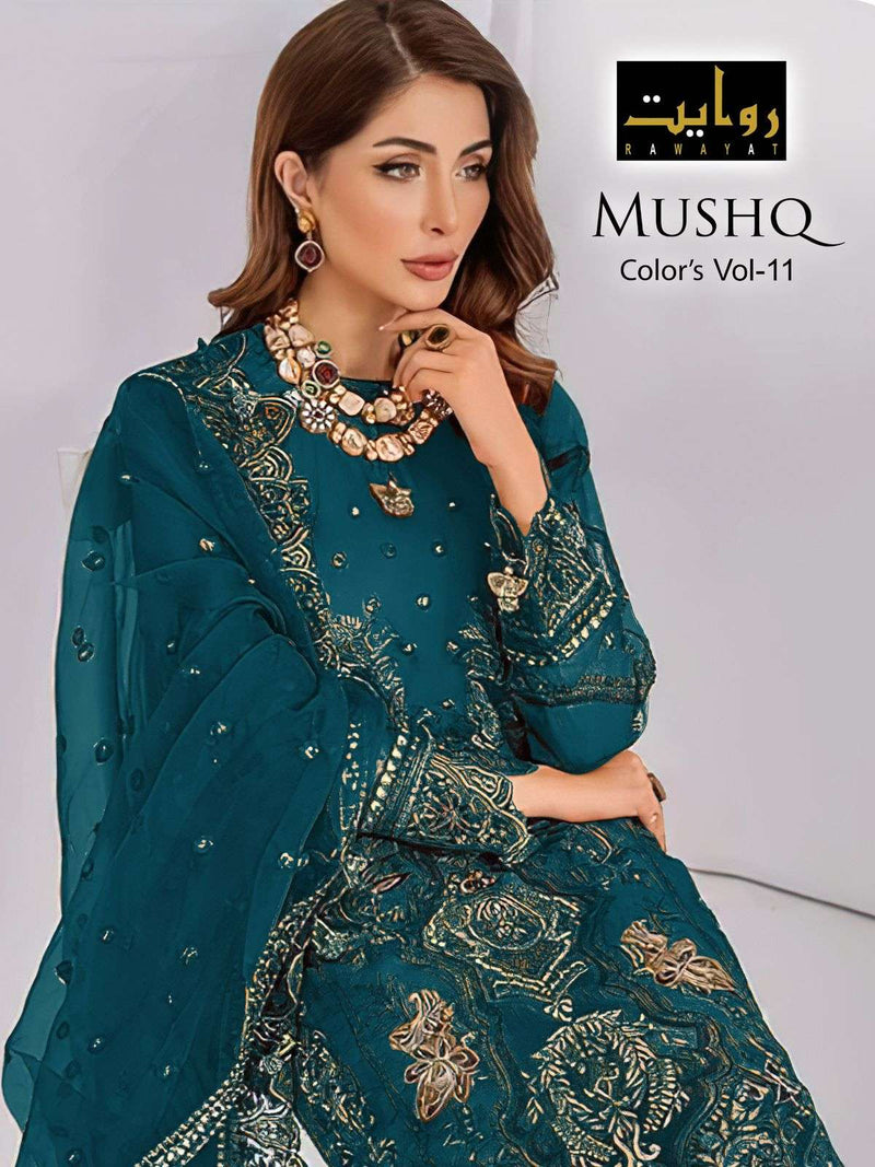 Rawayat Fashion Mushq Colors Vol 11 Fox Georgette Pakistani Salwar Kameez