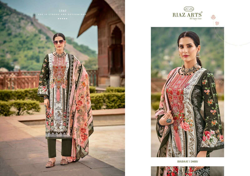 Riaz Arts Ibaadat Lawn Cotton Karachi Embroidery Salwar Suit