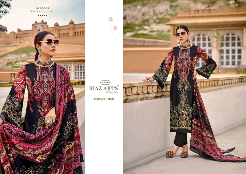 Riaz Arts Ibaadat Lawn Cotton Karachi Embroidery Salwar Suit