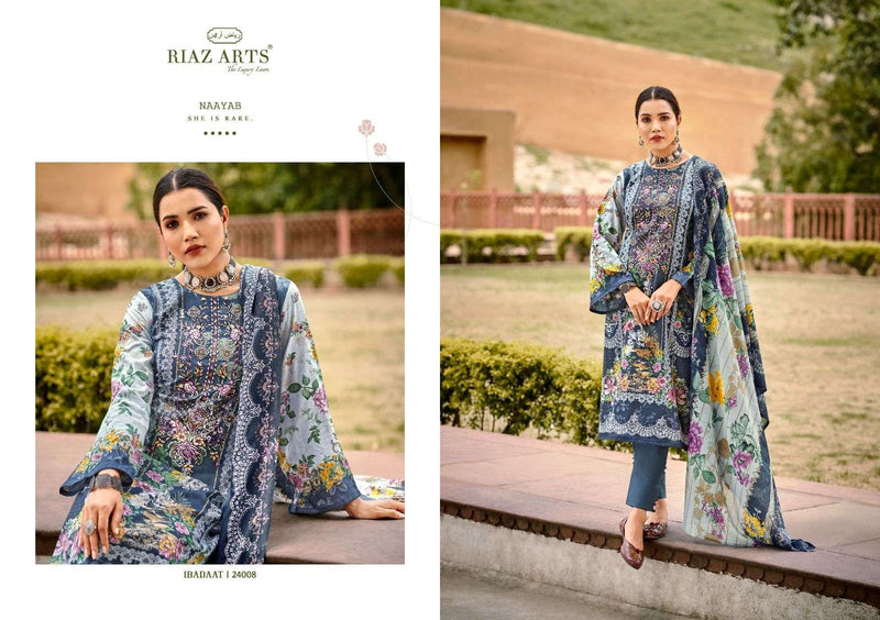 Riaz Arts Ibaadat Lawn Cotton Karachi Embroidery Salwar Suit