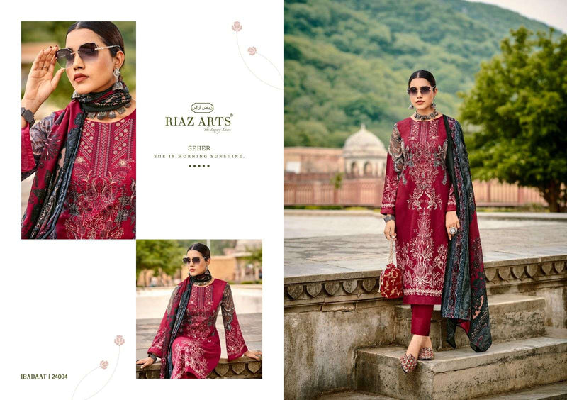 Riaz Arts Ibaadat Lawn Cotton Karachi Embroidery Salwar Suit